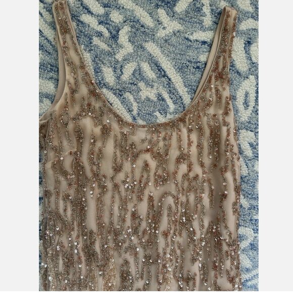 J. Mendel Dress Designer Beaded Cocktail Feather Vintage Size Small 0 2 4 XS - Picture 4 of 13